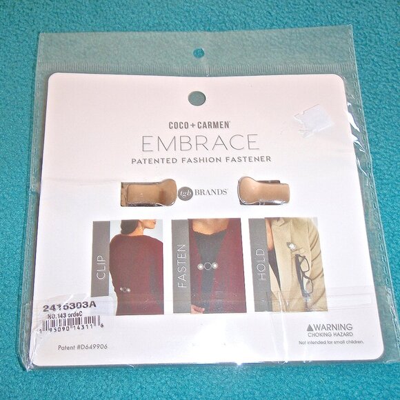 COCO + CARMEN EMBRACE FASHION FASTENER: CLIP, FASTEN, HOLD FOR SWEATERS, ETC~NEW - Picture 2 of 2